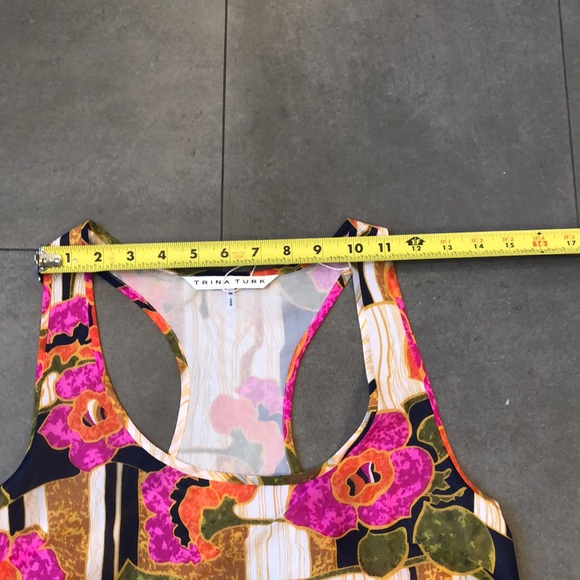 Trina Turk Silk Lined Razor Back Top - Picture 8 of 9